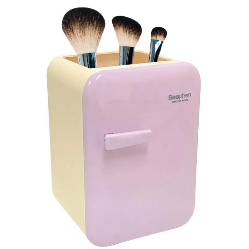 Pen Organizer For Desk Cute Refrigerator Shape Storage Box Multifunctional Refrigerator Shape Pen Holder For Pins Makeup Brushes