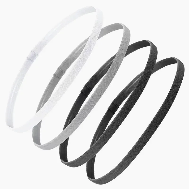 1PC Simple Unisex Sports Hairband Non-Slip Silicone Strip Sweat Guide Elastic Headbands Yoga Running Fitness Hair Accessories