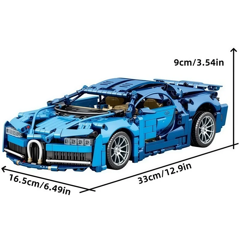 1200+PCS MOC Technical Green Pink Blue Racing Car Building Block Model Sports City Vehicle Assemble Bricks Toys For Boys Gifts