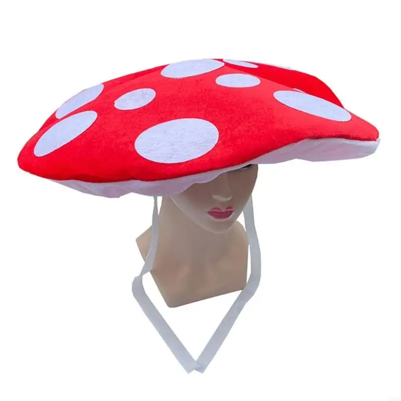 Handmade Mushroom Hat with Adjustable Size Roleplaying Accessories Costume Hat For Women Men Stage Performances Wear 6XDA