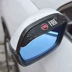 2pcs Car Rearview Mirror Rain Eyebrow Visor Carbon Fiber Car Rearview Side for FIAT Abarth 500 Panda Bravo Punto Ducato Freemont