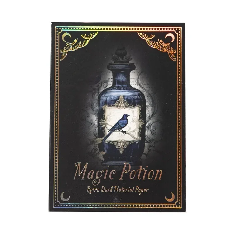 30Sheets Material paper My potion DIY Dark Diary Base Handbook School Supplies Green Potion Scrapbook cut 175*117mm