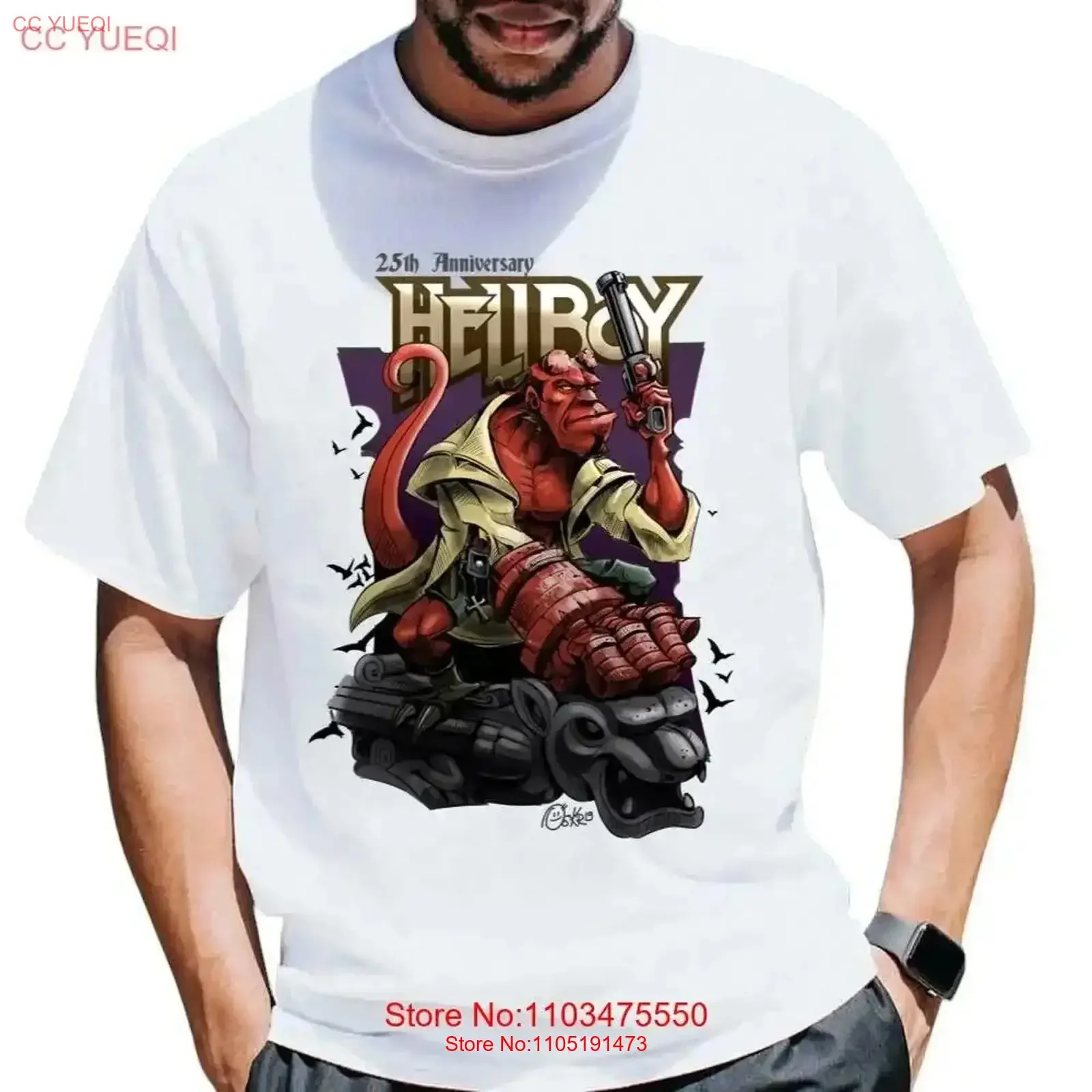 Anniversary Hellboy Fan Art T Shirt_Frd_23 Vintage Washed Designer Clothes Brea…