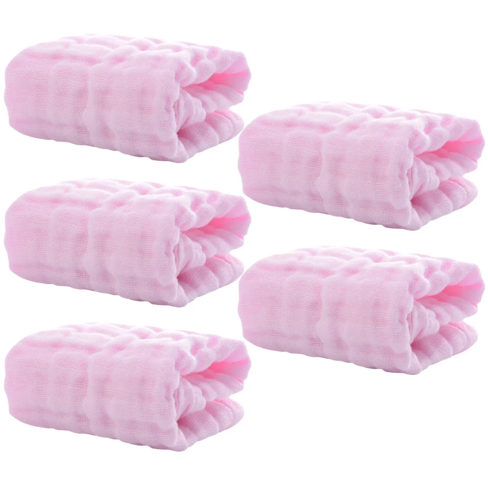 

5Pcs Cotton Baby Washcloths Soft Muslin Face Towel Drool Burping Cloth Saliva Towel Baby Washcloths