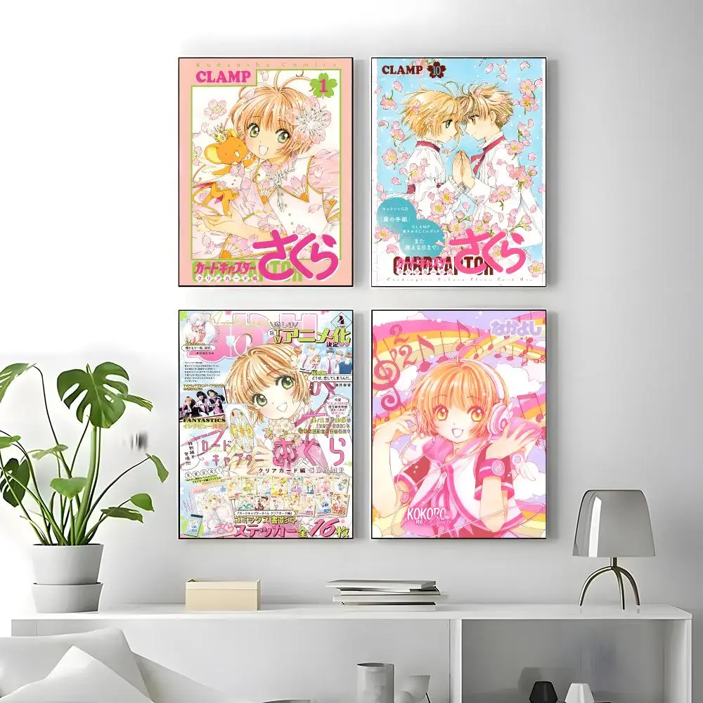 Anime Cardcaptor Sakura Poster Self-adhesive Art Waterproof Paper Sticker Coffee House Bar Room Wall Decor