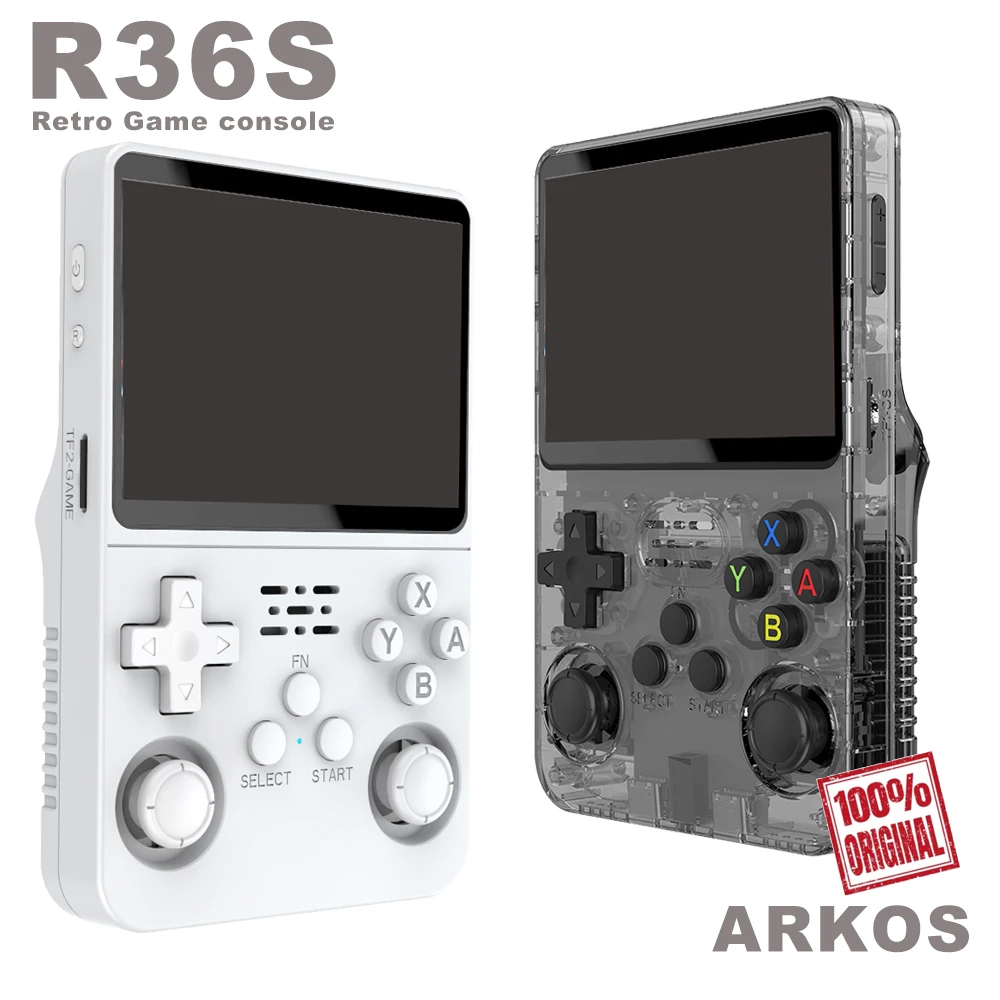 256GB 60K لعبة أصلية R36S ريترو وحدة تحكم بجهاز لعب محمول 3.5 ''IPS مفتوحة المصدر لينكس ARK OS المحمولة جيب لعبة لاعب 64G 128G #2