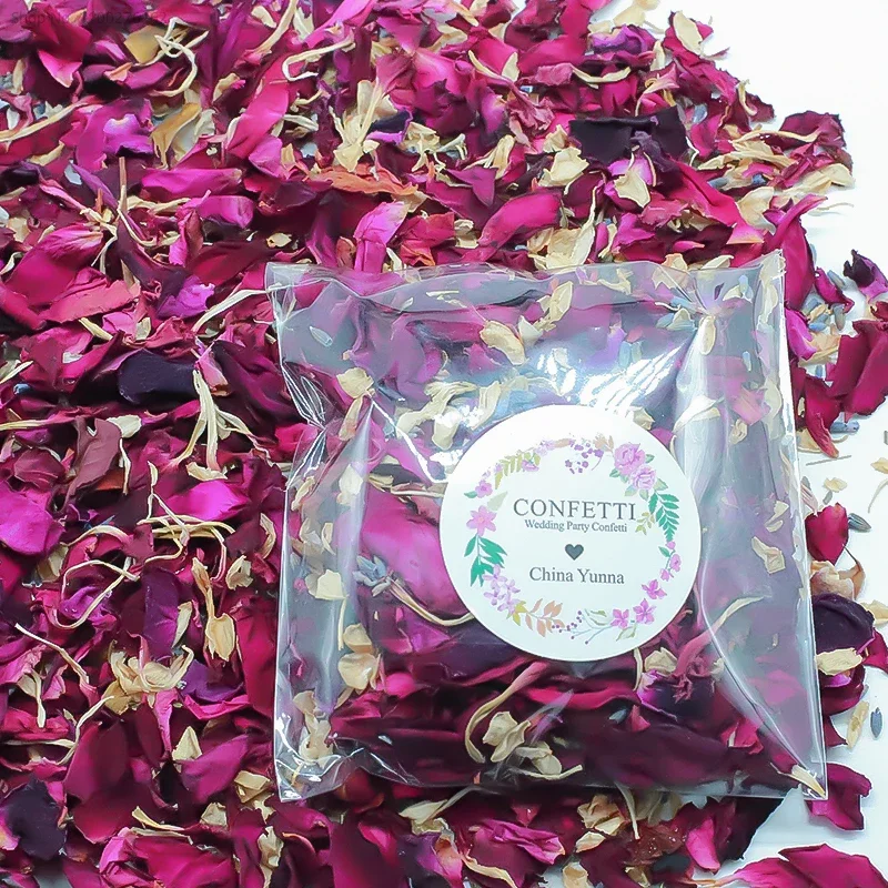 20/30/50Pcs 50g/bag Natural Dried Flower Rose Petals Pop Wedding Confetti Bridal Shower Birthday Party DIY Decor Biodegradable