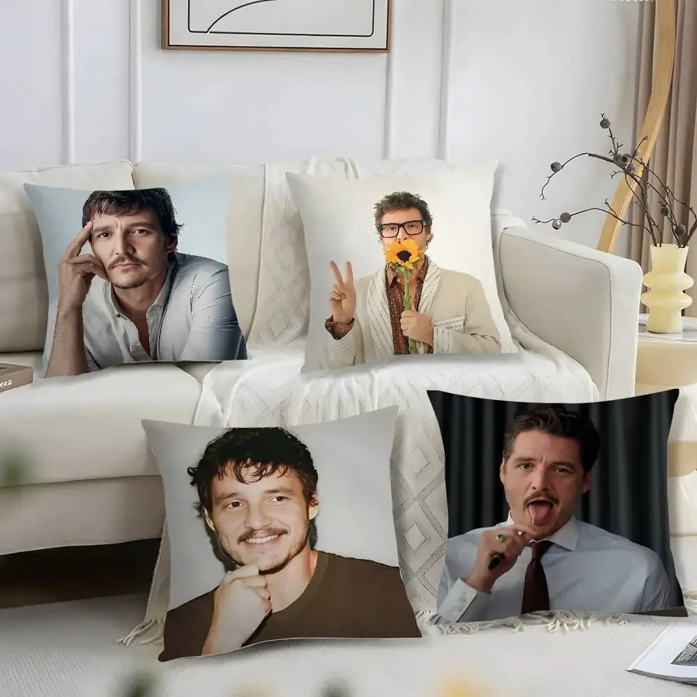 Neue P-Pedro Pascal Kissen Fall Kurze Plüsch Druck Kissen Abdeckung Platz Dekokissen Abdeckungen Sofa Wohnkultur