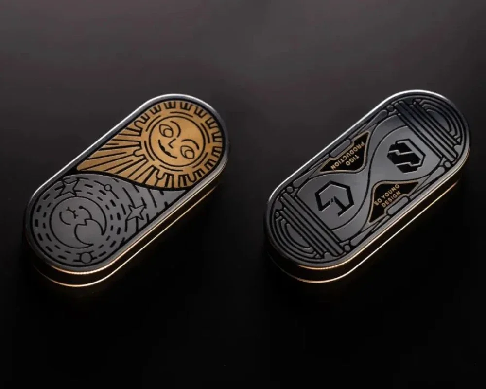 Stock LGEDC inciso sole e luna push slider metallo figet slider giocattoli magnetici giocattoli antistress