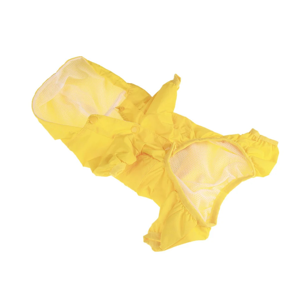 

Dog Raincoat Puppy Rain Coat with Hood Reflective Waterproof Dog Clothes Breathable Pet Cat Small Dog Rainwear - Size (Yellow)