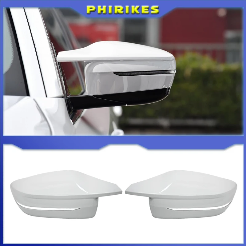 

Для BMW 3, 5, 7, 8 серий G20, G21, G28, 320d, 330e, 330i, G30, G38, G11, G12, G15, G16: белые накладки на боковые зеркала заднего вида