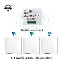 LVGEMSS-interruptor inalámbrico inteligente RF433, pulsador autoalimentado, paneles de pared, control remoto, interruptor de luz, interruptor de pared impermeable