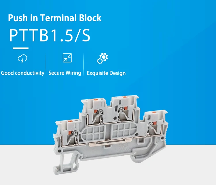 10 Stück PTTB 1,5/S Doppelstufe Push-in DIN-Schienenklemmenblock PT 1,5 mm2 Kabel Elektrokabelanschluss PTTB1,5 PTTB-1,5 – Detail 14
