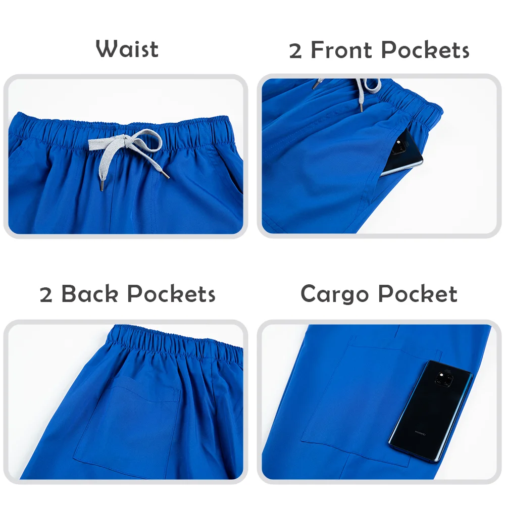 Surgical Uniforms Woman Medical Outfit Women's Wide Pants Scrub Set for Doctor & Nurse Dentist Wholesale Pocket V-Neck Workwear