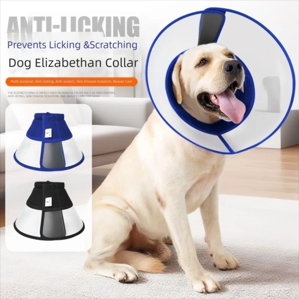 

Breathable Dog Elizabethan Collar Adjustable Stop Scratching Dog Cone Collar Licking Protection Prevent Biting Protective Collar
