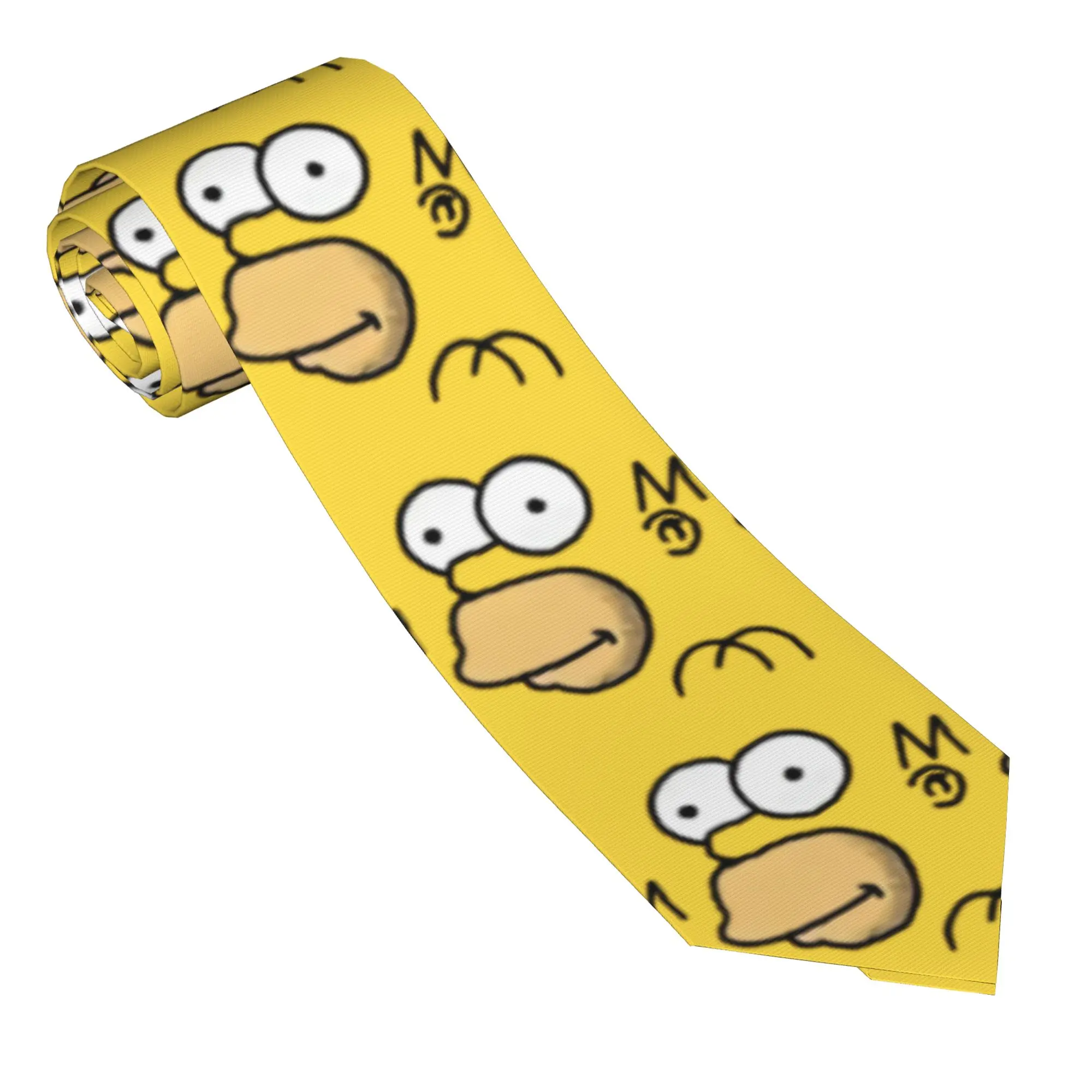 S-Simpsonn Funny Homer Cartoon Necktie Unisex Polyester 8 cm Silk  Classic Neck Ties for Men Accessories Gravatas Wedding Office