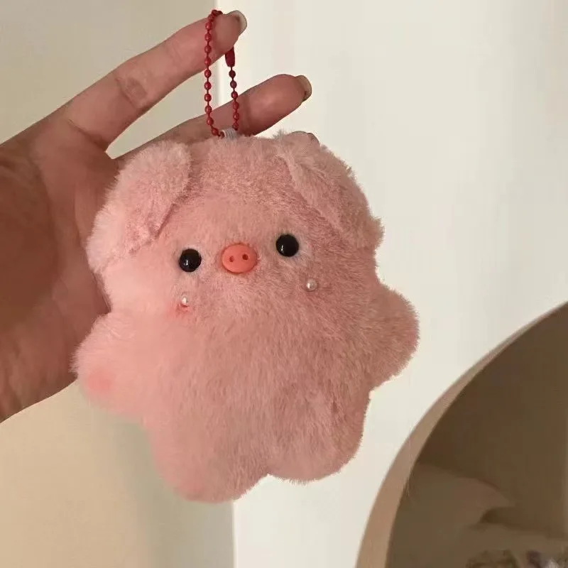 Pendentif de poupée couinant porcelet rose de 11cm, pendentif de sac à dos pour fille, joli porte-clés de poupée en peluche