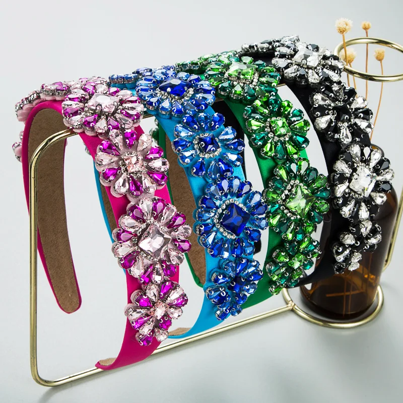 Fashion style headband set with colored diamonds High quality headband Femininity Luxury ball street photo hair accessories