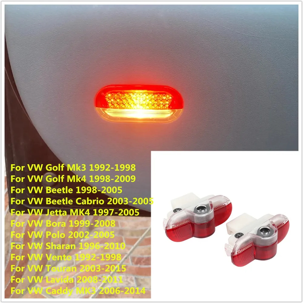 

LED Car Door Interior Ghost Shadow Warning Welcome Light Accessories For VW GOLF 3 4 MK3 MK4 Beetle Jetta Touran Caddy Polo Bora