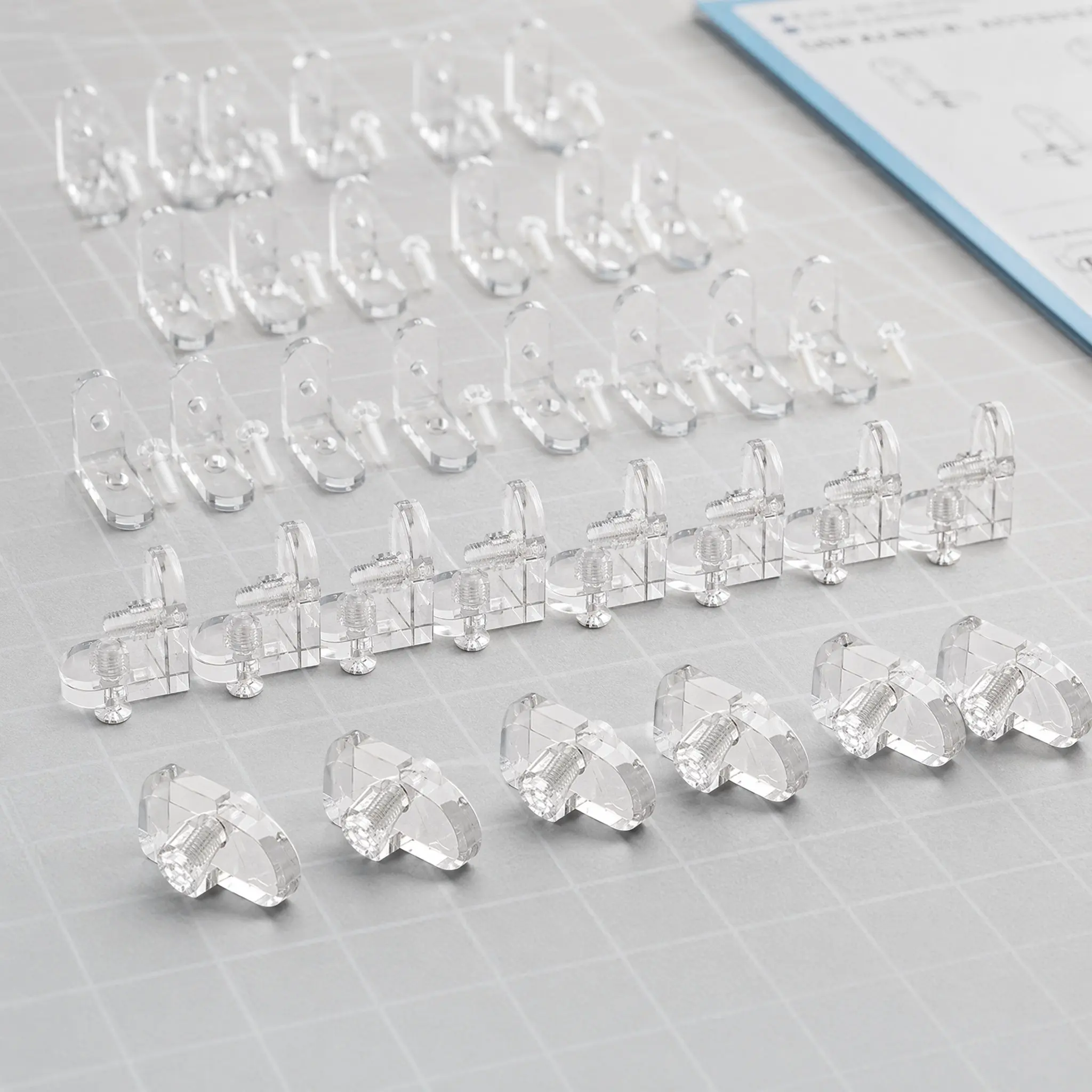 15Pcs Transparent Acrylic Corner Brackets L-Shaped Corner Connector Bracket for Display Box Reinforcement Acrylic Cabinet