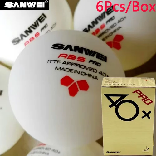 Imagen 2 del producto Pelotas de tenis de mesa originales SANWEI ABS nuevo Material profesional 40+ pelotas de Ping Pong cosidas para competición y entrenamiento duraderas