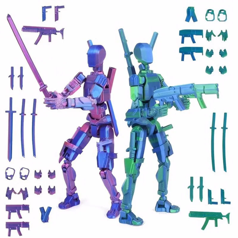 M11K-Multi-Articular T13 Action Figure Set,3D Printed Multi-Jointed Lucky Mobile Robot,Desktop Decorations For Game Lover Toy