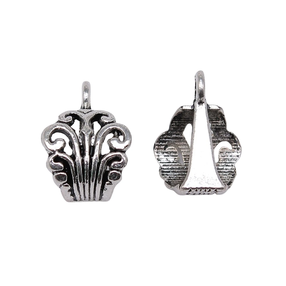 WYSIWYG 10pcs Antique Silver Color Crown Metal Connectors For Charm Bracelet Spacer Beads Metal Jewelry Making