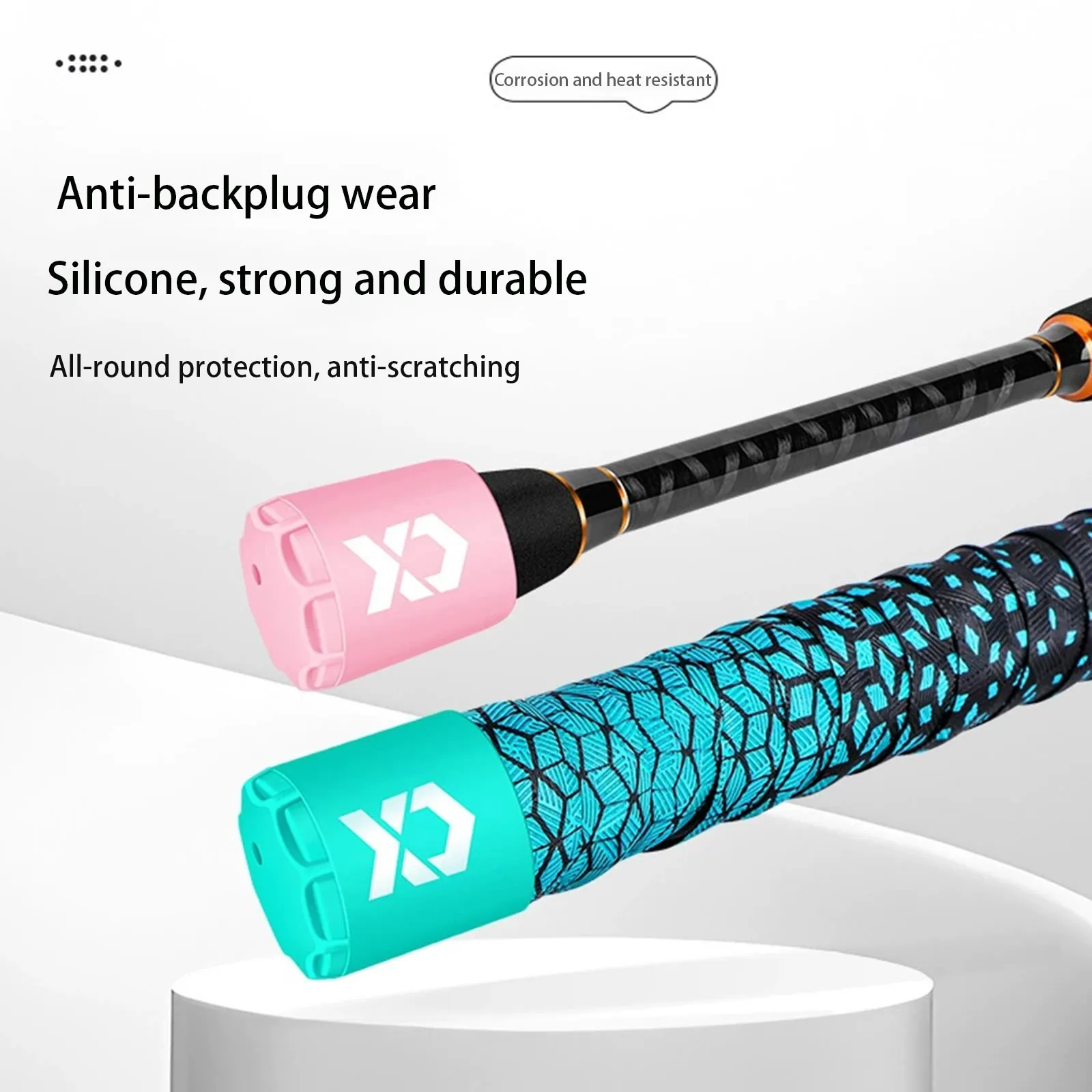 Silicone Fishing Rod End Cap Protector Lightweight Durable Fishing Rod Plug Tail Protector Elastic Handle Protective Case Carp image 3