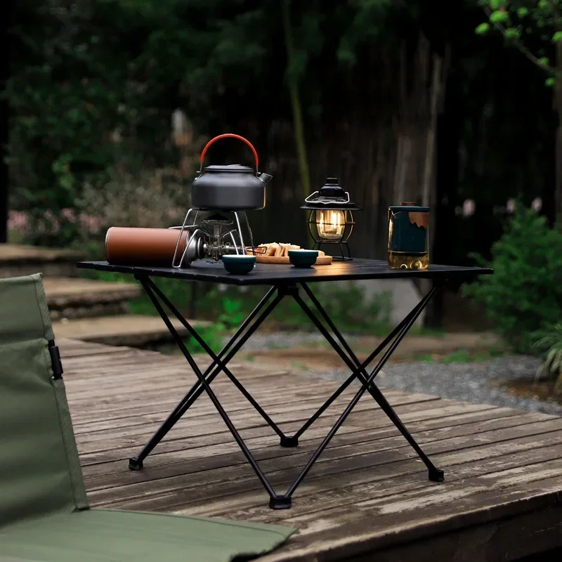 Kültéri kemping összecsukható Plató Félfogadás Piknik BBQ Maroktelefon foldable Pulc Magas légnyomású levegő Ellenállóerő ultralight Alumínium Maroktelefon Plató