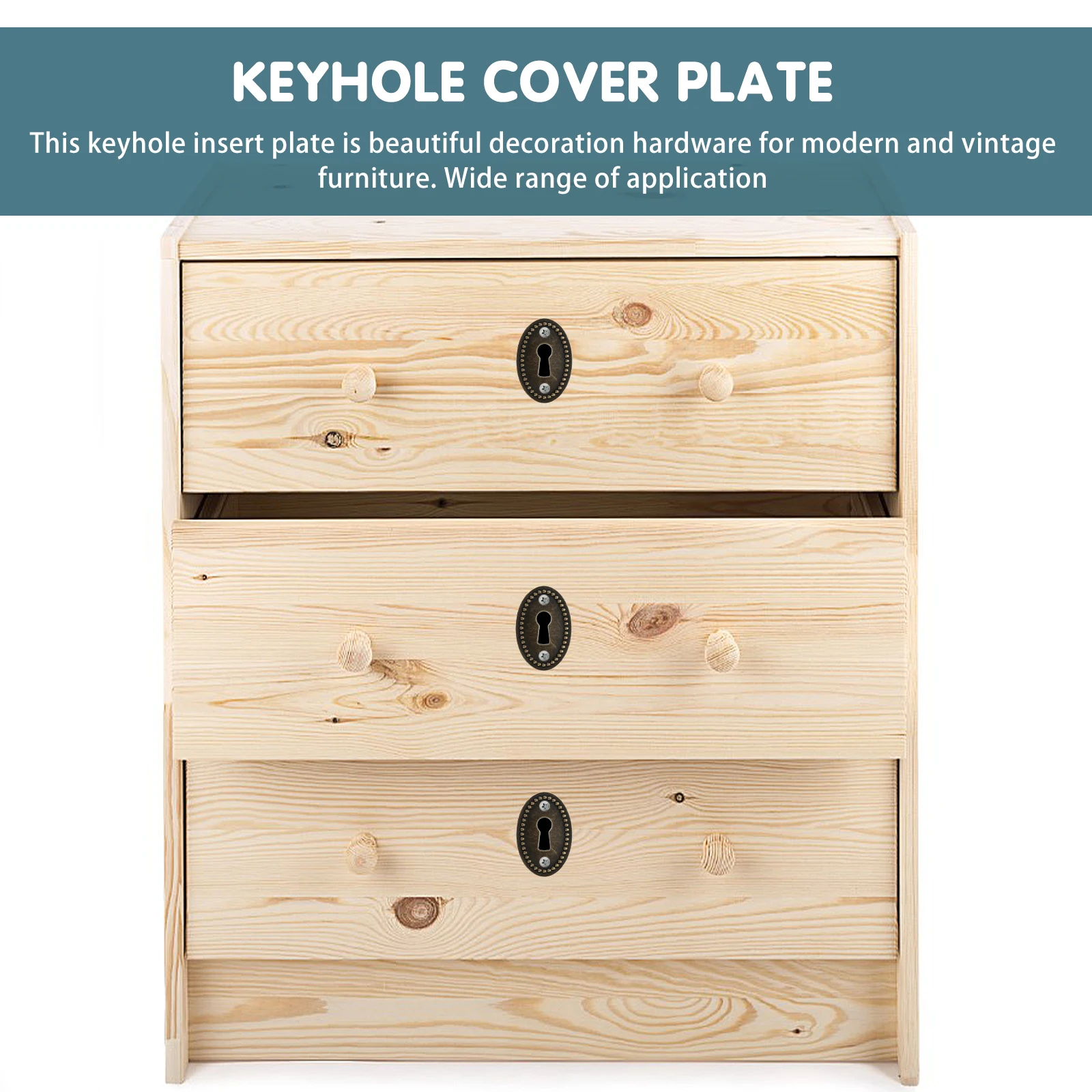 Vintage Brass Keyhole Cover Oval Escutcheon Plate Insert Door Drawer Protector Decorative Furniture Hardware Ornament Trim