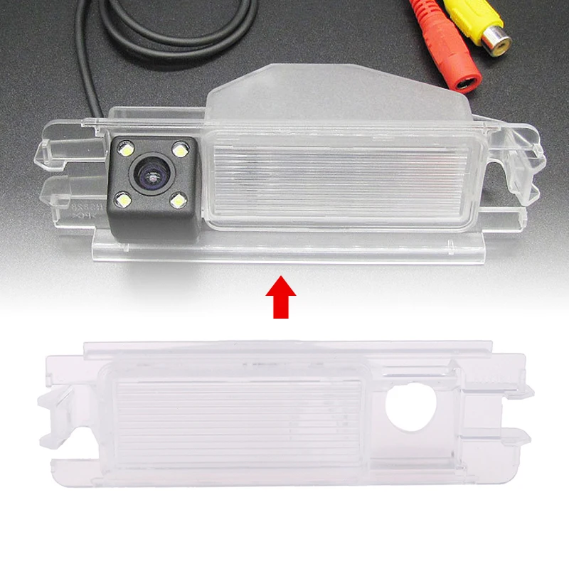 New！Car Rear View Backup Camera Bracket License Plate Light Transparent Shell For Dacia Sandero