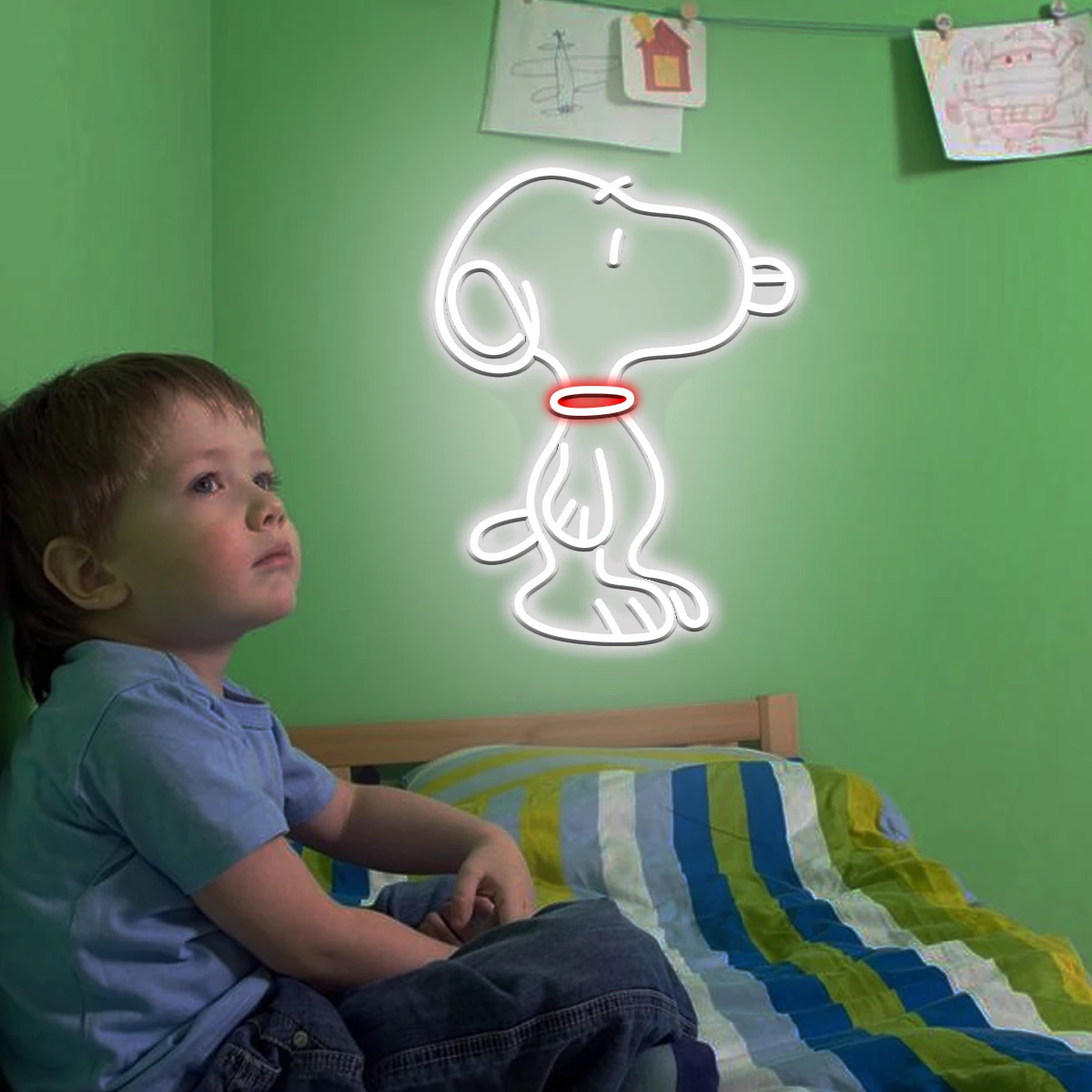 Snoopy the dog neon is suitable for children's room decoration birthday gift party bedroom decoration, create the atmosphere