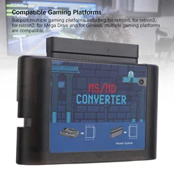 MS To MD Game Card Converter Plug and Play Portable Game Cassette Converter for Retron 5 3 2 for Mega Drive Gaming Platforms