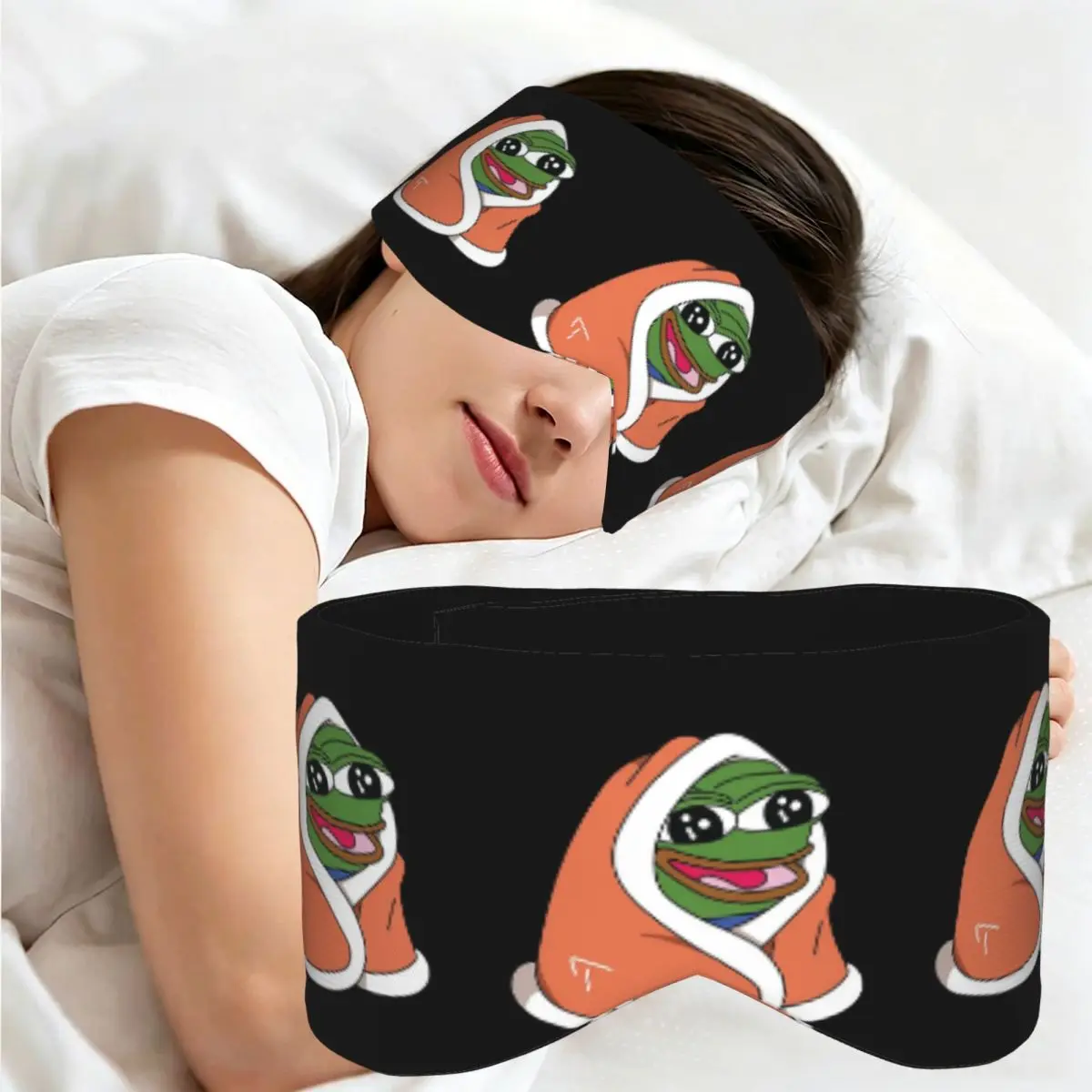 Маска для сна Pepe The Frog Peepo Emote, светонепроницаемая, портативная, для девочек и мальчиков, для дома, сна, вечеринок, подарок, повязка на глаза.