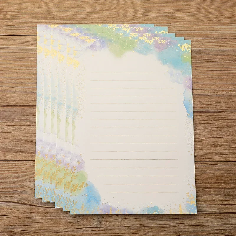 New 8pcs/pack A5 Vintage Letter Paper Writing Paper Cute Letter Pads for Envelope Stationary Paper Wedding Party Invitation