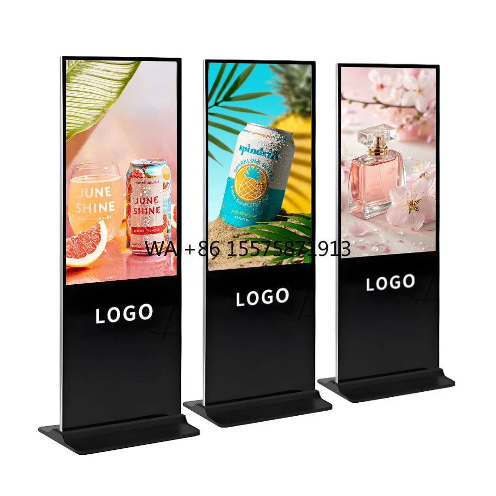 Floor Standing Indoor Vertical LCD Kiosk Interactive Advertising Display Totem Touch Screen Digital Signage Device