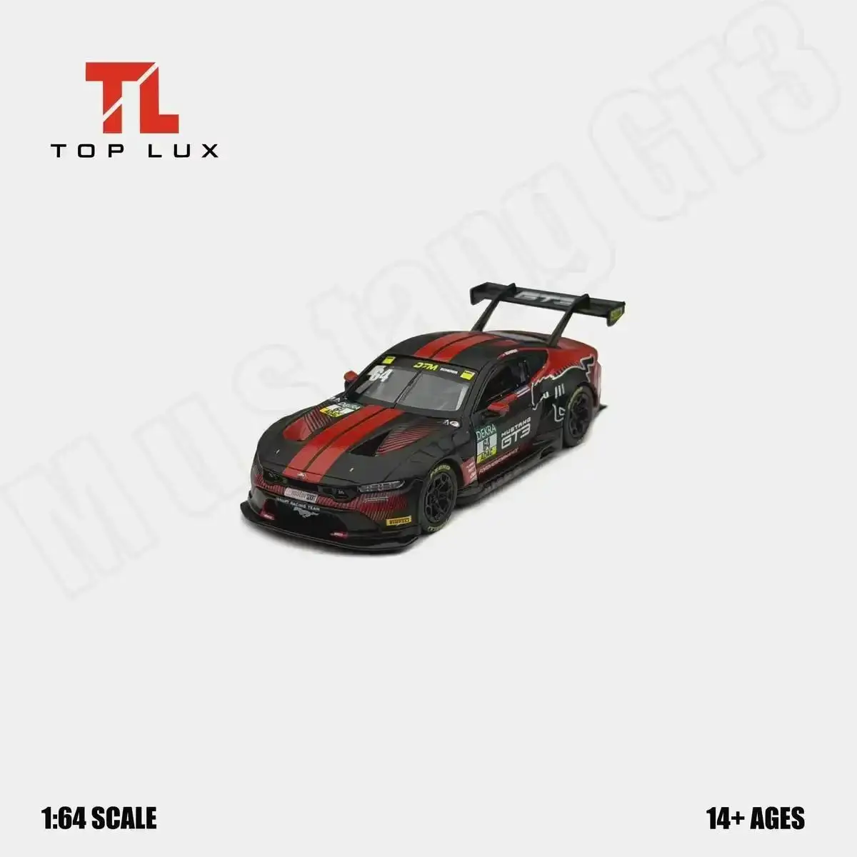 TL 1:64 Ford Mustang GT3 2025 DTM Rennlackierung Maßstabsgetreues Metall-Modellauto