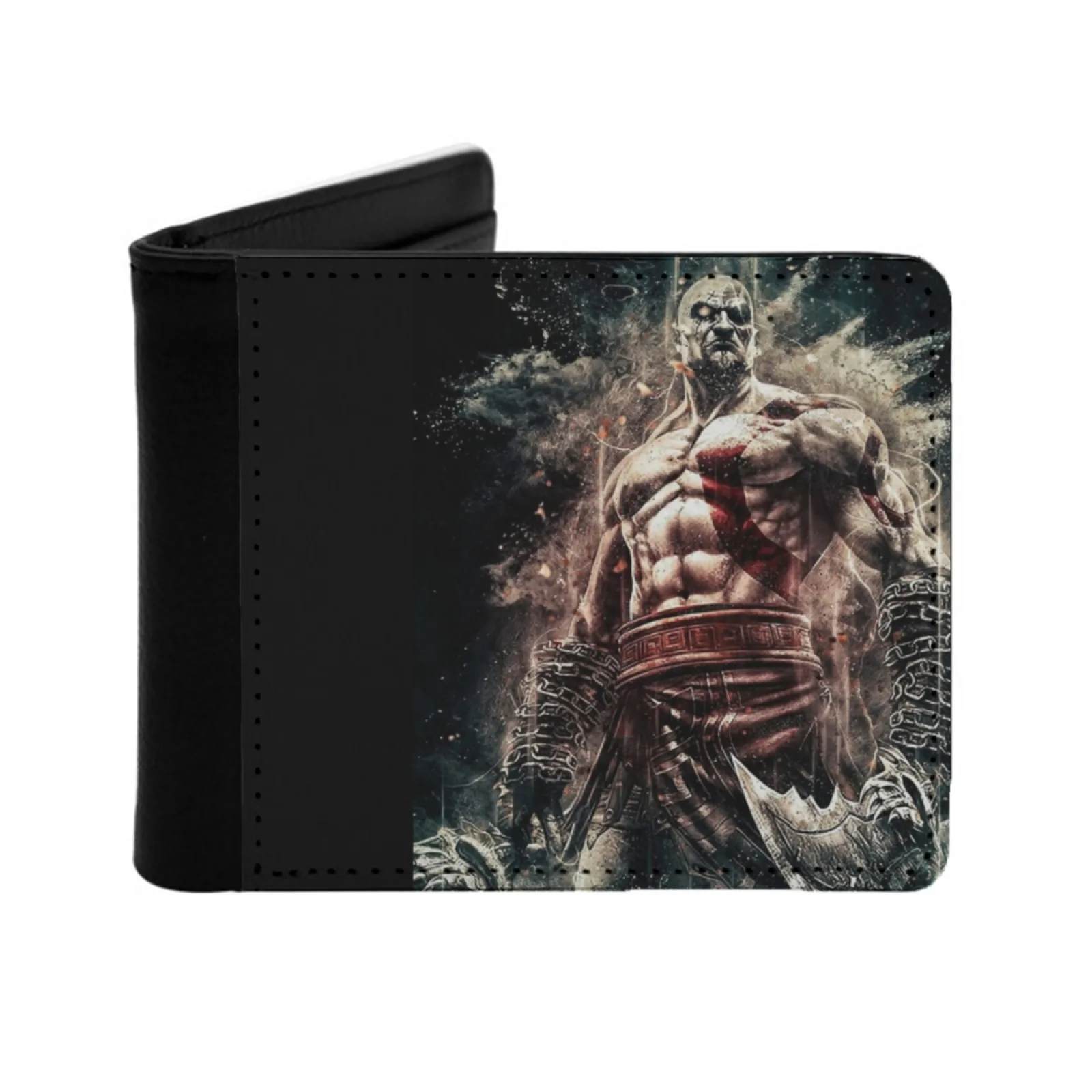 Angry Kratos Personalized Men's Leather Wallet Credit Card Pouch Purse Kratos God Of War God War Ps4 Game Gaming Atreus Gow