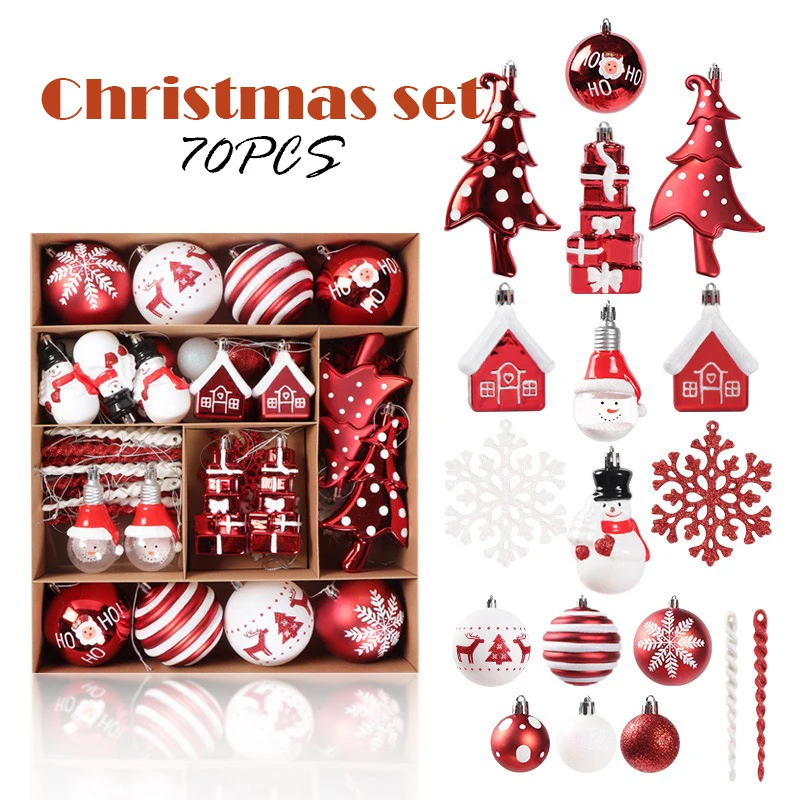 

Набор высококачественных елочных украшений 2025 года: шары и подвески в ассортименте для праздничного декора
