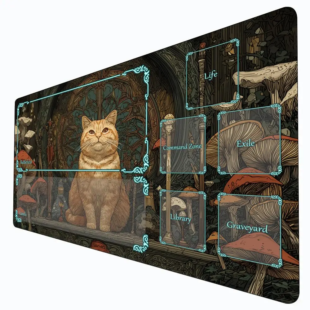 

Игровой коврик Orange Cat and the Rune Gate MTG для карточных игр, нескользящий, прочный, 35x60 см, для Commander-игр, для настольных игр TCG