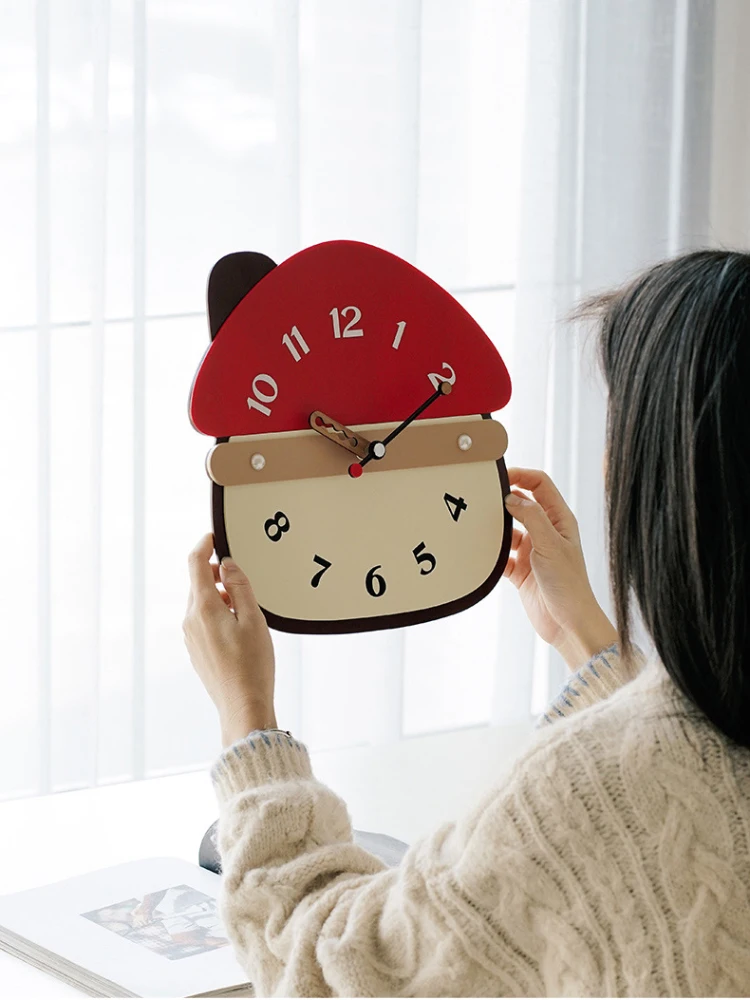

Cartoon House Shape Wall Clock Creative Home Living Room Wall Hanging Decoration Cute Silent Clocks Ornament Mute Large Watch