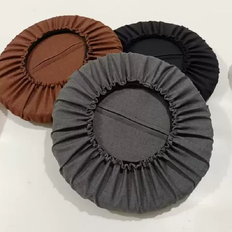Thick linen sponge circular cushion, wooden stake small round stool cushion cover, bar counter chair stool cushion cover