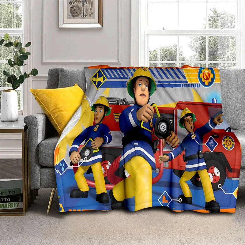 Fireman Sam Throws Blankets kids Super Soft Warm Cartoon Flannel Blanket for Travel Bedding Couch Sofa Bed Blanket For gifts