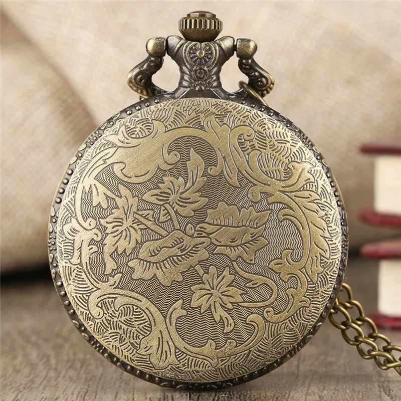 Steampunk Evil Design Men Women Retro Quartz Analog Pocket Watch Necklace Pendant Chain Antique Timepiece Gothic reloj