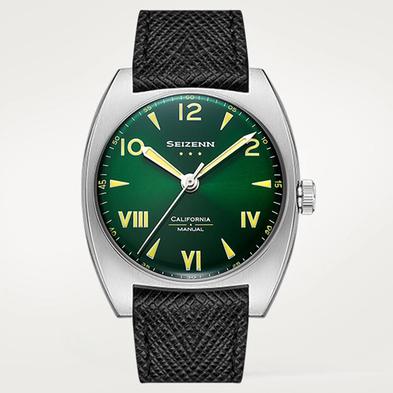 

Seizenn Watch California Green Vintage Watch British Military Field Watch Mens Mechanical Hand Wind Watches Luminous Stain Steel