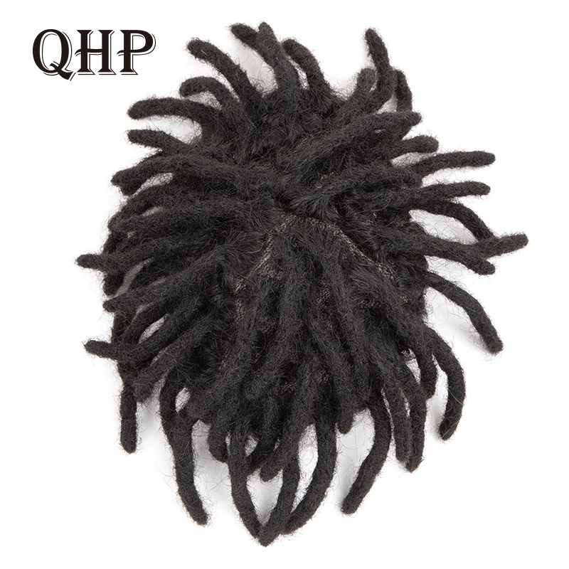 

Men Toupee Dreadlocks Afro Curly Replacement System For Black Men Durable Fine Mono Male Hair Wigs Natural Handmade Hairpiece