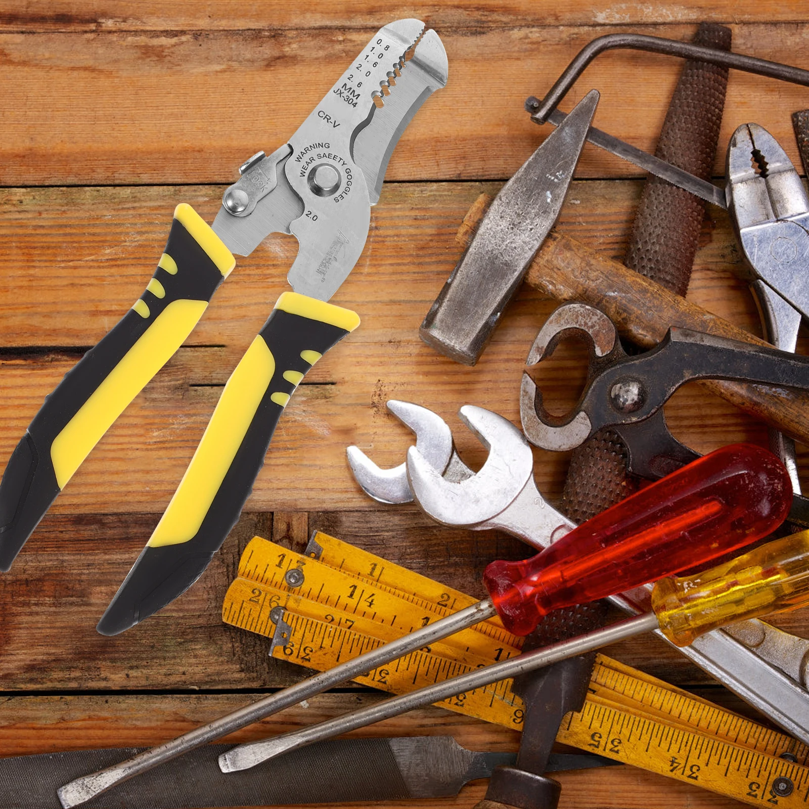 

1Pcs Home Cable Cutter Durable Effortless Wire Pliers Safety Lock Design for Pe Iv Telephone Lines Wire Stripper