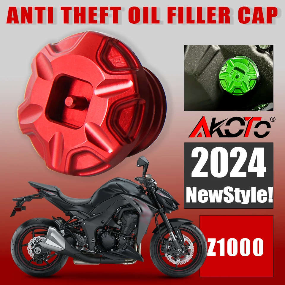 

Motorcycle Anti theft Oil Filler Cap Accessories Engine Oil Plug Cover For Kawasaki Z1000 Z1000R Z1000SX Z 1000 R SX 2014-2024