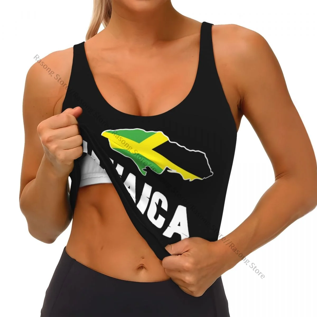 Sports Bra Women Running Yoga Clothes Vest Jamaica Map Gathering Fitness Vest