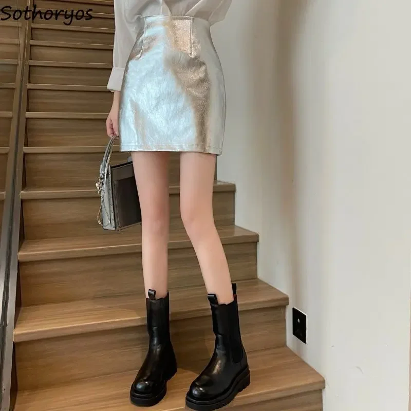 

Юбки женские из искусственной кожи трапециевидной формы повседневные темпераментные осенне-зимние женские удобные модные универсальные в корейском стиле простые элегантные